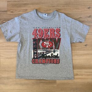 Vintage 90s Starter San Francisco 49ers Back To Back World Champions Shirt Sz L